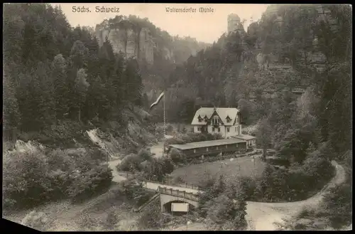 Ansichtskarte Polenz-Neustadt (Sachsen) Waltersdorfer Mühle 1913