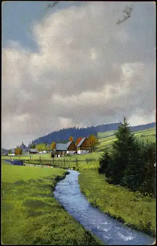 Rehefeld-Zaunhaus-Altenberg (Erzgebirge) Partie an den Hütten 1913  gel. 1966