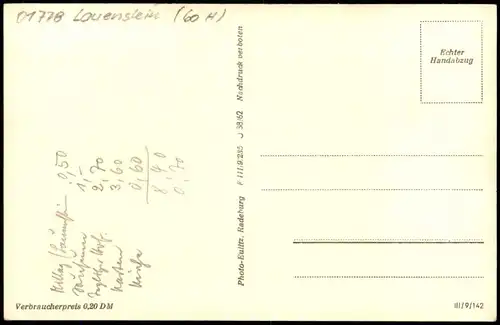 Lauenstein Altenberg (Erzgebirge) Schloß Lauenstein - Flur, Möbel 1962