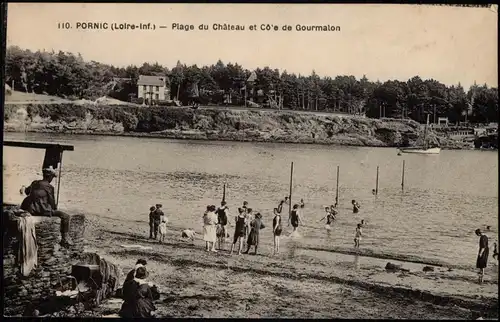 Pornic (Loire-Atlantique) Plage du Château et co'e de Gourmalon 1912