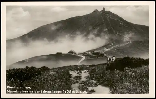 Krummhübel Karpacz Schneekoppe/Sněžka/Śnieżka Nebelwolken Stimmungsbild 1930