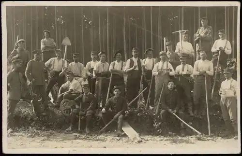 Frankreich Militär 1.WK (Erster  Soldaten und Bauarbeiter 1914 Privatfoto