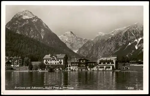 Ansichtskarte Pertisau-Eben am Achensee Hotel Post und Stefanie 1963