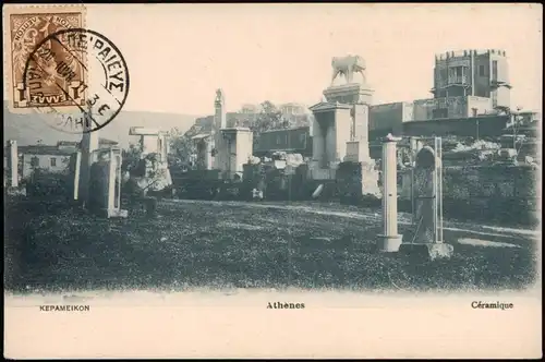 Postcard Athen Αθήνα KEPAMEIKON Athenes Céramique 1911