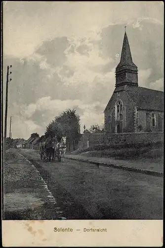 CPA Solente (Oise) Dorfansicht, Straße - Fuhrwerk 1916 gel. Feldpost