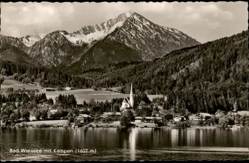 Ansichtskarte Bad Wiessee Stadt mit Kampen 1958