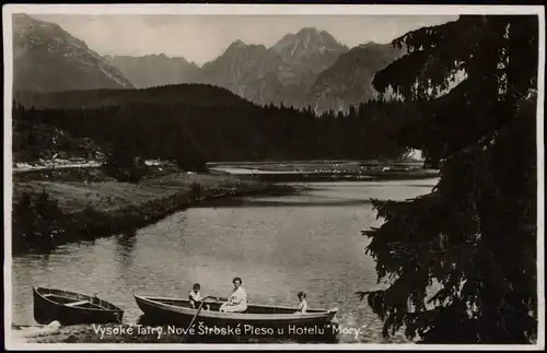 Postcard Vysoké Tatry Nové Štrbské Pleso u Hotelu" Mory. 1929