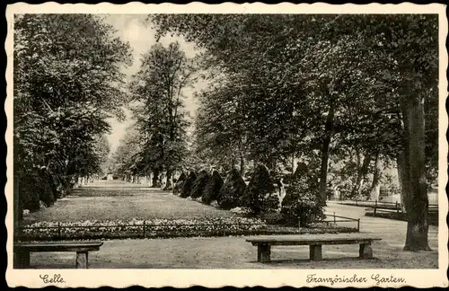 Ansichtskarte Celle Französischer Garten. 1939  gel. Feldpoststempel WK2