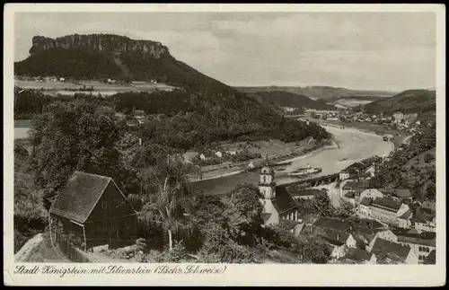 Königstein (Sächsische Schweiz) Stadt mit Lilienstein (Sächs. Schweiz) 1950