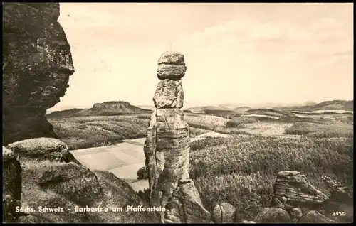 Ansichtskarte .Sachsen Sachs. Schweiz Barbarine am Pfaffenstein 1961