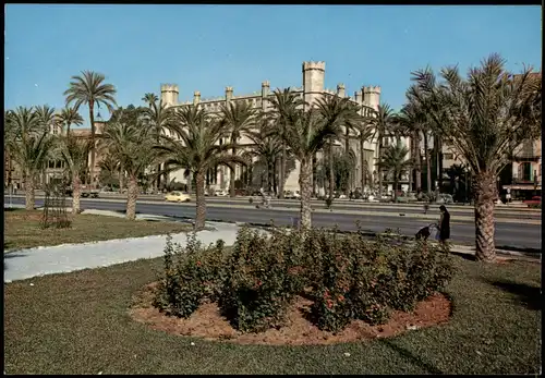 Postales Palma ( de Mallorca) Vista del Passo Sagrera y la Lonja 1981