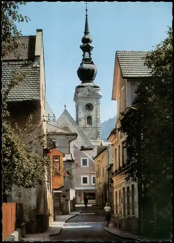 Kirchdorf an der Krems Ortsansicht, Kirche, Strassen Partie 1980