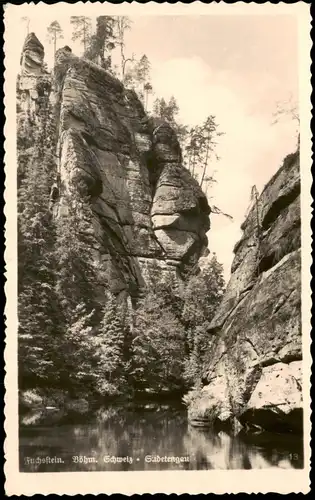 Postcard Jonsdorf (CZ) Janov Fuchsstein. Böhm. Schweiz. Sadetengau 1930