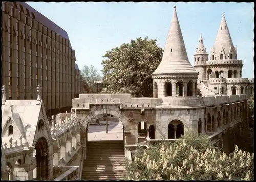 Postcard Budapest Hotel Hilton Szálló a Halászbástyával 1980