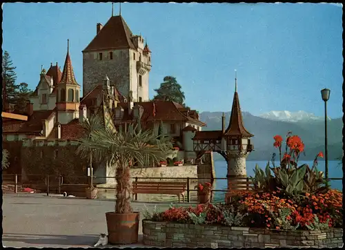 Oberhofen am Thunersee SCHLOSS OBERHOFEN am Thunersee mit Blumlisalp 1970