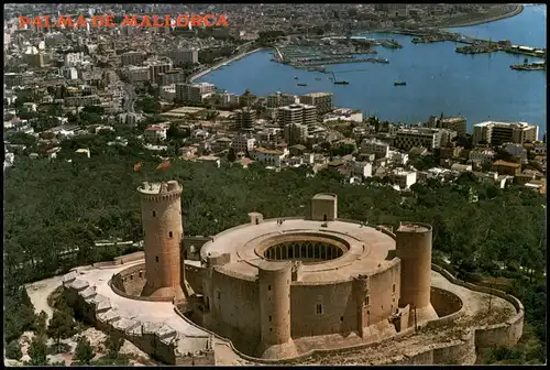 Palma de Mallorca Vista aérea Castillo de Bellver Aerial  Bellver Castle 1994