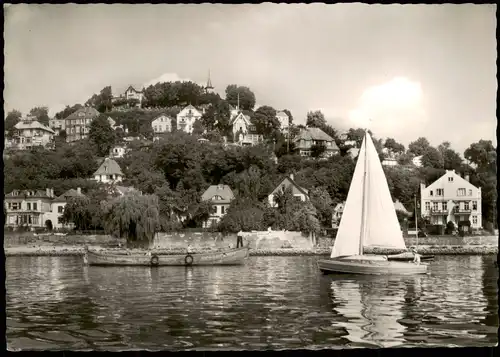 Ansichtskarte Blankenese-Hamburg Süllberg, Segelboot 1961