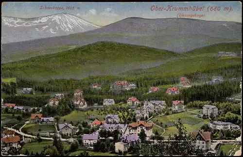 Postcard Krummhübel Karpacz Totale mit Schneekoppe 1912