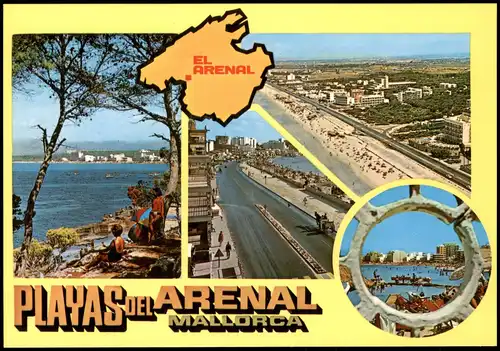 Postales El Arenal Mehrbildkarte mit Ortsansichten 1980