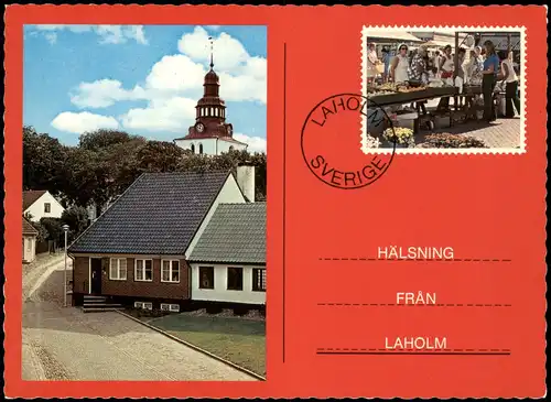 Postcard .Schweden Sverige Ortsansicht HÄLSNING SVERIGE 1980