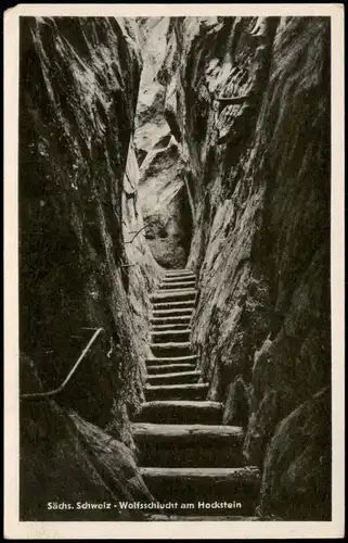 Ansichtskarte Hohnstein (Sächs. Schweiz) Wolfsschlucht, Sächs. Schweiz 1953