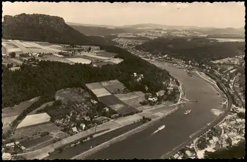 Königstein (Sächsische Schweiz) Festung auf den Lilienstein und Elbbogen 1962