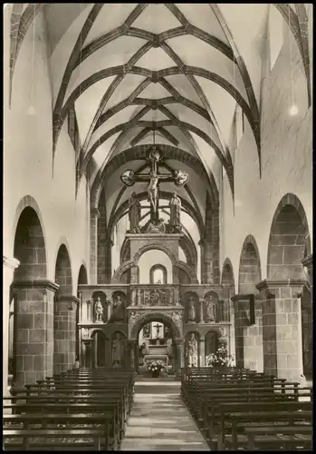 Ansichtskarte Wechselburg Stiftskirche Innenansicht zur DDR-Zeit 1982