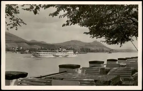 Ansichtskarte Bad Godesberg-Bonn Hotel Schaumburger Hof, Rheindampfer 1953