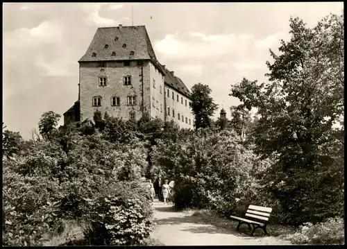 Ansichtskarte Burgkhammer-Burgk (Saale) Weg zur Burg - Bank 1971