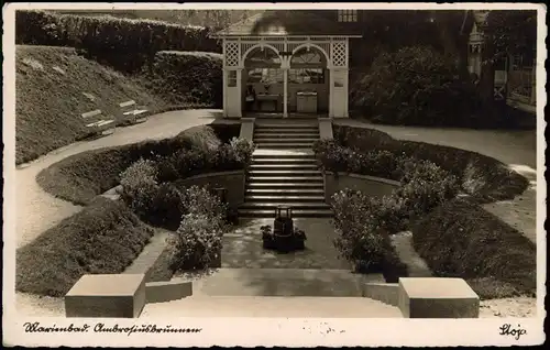 Postcard Marienbad Mariánské Lázně Ambrosiusbrunnen - Fotokarte 1932