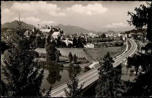 Ansichtskarte Füssen Autostraße an der Stadt 1963