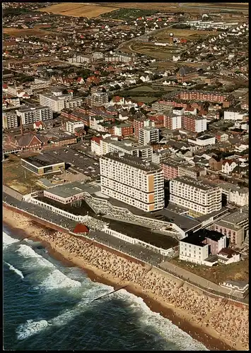 Westerland-Sylt Luftbild Strand Innenstadt vom Flugzeug aus 1980