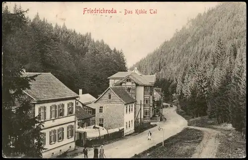 Ansichtskarte Friedrichroda Straßenpartie im kühlen Tal 1906