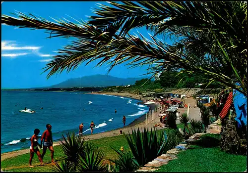 Postales Marbella Vista parcial de la playa COSTA DEL SOL MARBELLA 1980
