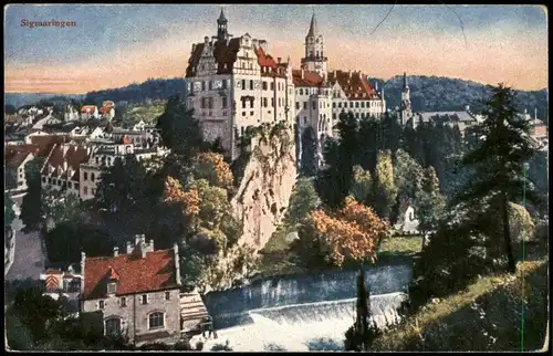 Ansichtskarte Sigmaringen  mit Schloss 1916    Feldpost Stempel STETTEN)