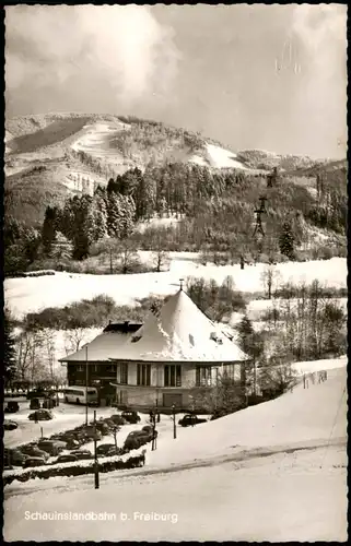 Ansichtskarte Freiburg im Breisgau Schauinsland Parkplatz vor Restaurant 1955