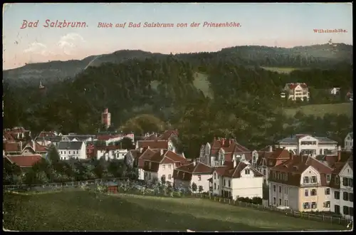 Bad Salzbrunn Szczawno-Zdrój von der Prinzenhöhe - Stadt Wilhelmshöhe 1927