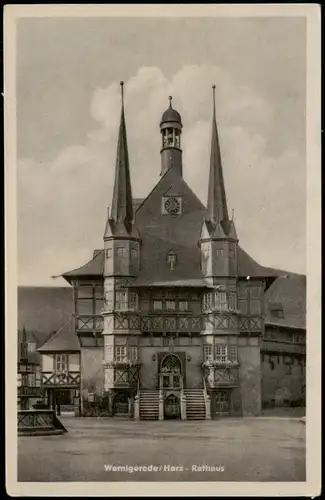 Ansichtskarte Wernigerode Rathaus 1953