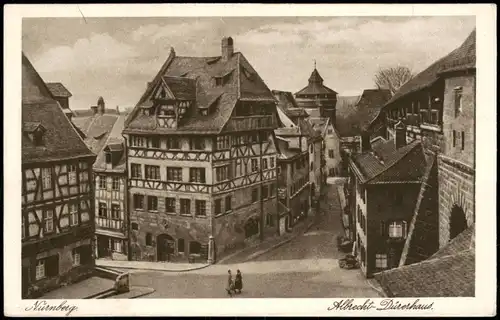 Ansichtskarte Nürnberg Albrecht-Dürer-Haus, Straße 1924