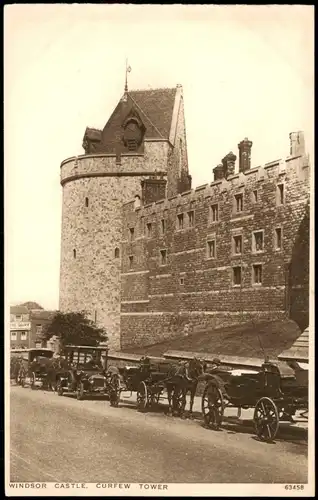 Windsor Curfew Tower Windsor Castle Schloss, Autos Pferde Kutschen 1920