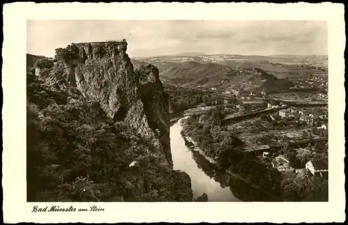 Bad Münster am Stein-Ebernburg Panorama-Ansicht mit Nahe-Tal 1940