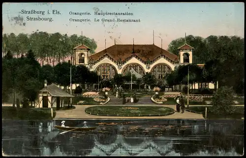 CPA Straßburg Strasbourg Orangerie - Elsaß 1913 Goldrand