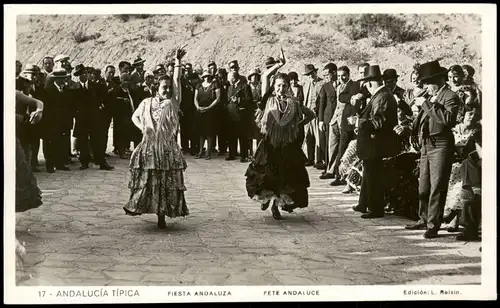 Postales .Spanien ANDALUCÍA TÍPICA FIESTA ANDALUZA FETE ANDALUCE 1950