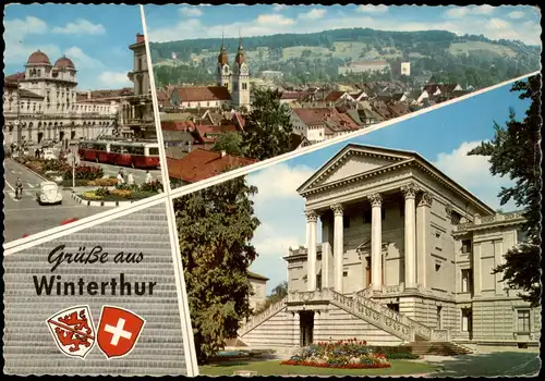 Ansichtskarte Winterthur Mehrbildkarte mit Stadtteilansichten 1963