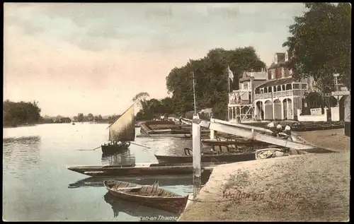 Postcard Walton-on-Thames Restaurant, Anleger 1908