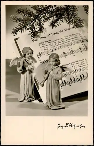 Ansichtskarte  Weihnachten - Christmas Liedbuch Engel - Fotokunst 1956