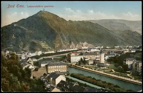 Ansichtskarte Bad Ems Panorama-Ansicht Bad Ems Lahnaufwärts gesehen. 1913