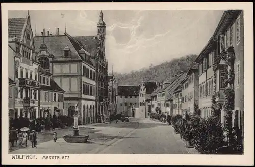 Ansichtskarte Wolfach (Schwarzwald) Marktplatz 1922