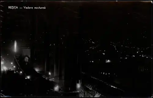 Reschitza Reșița Решица Resicabánya Fabrikanlagen bei Nacht 1959