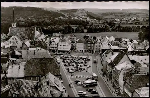 Ansichtskarte Bad Neustadt a.d. Saale Marktplatz mit Karmelitenkloster 1963